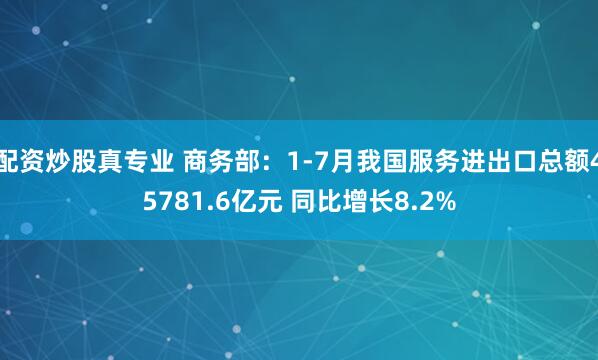 配资炒股真专业 商务部：1-7月我国服务进出口总额45781.6亿元 同比增长8.2%
